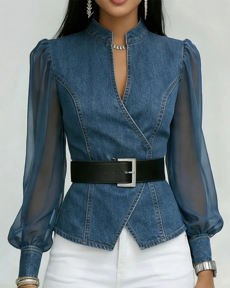 Blouse Portefeuille en Jean