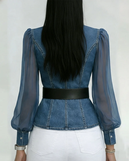 Blouse Portefeuille en Jean