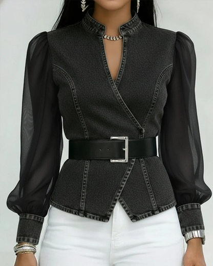 Blouse Portefeuille en Jean